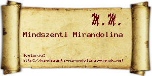 Mindszenti Mirandolina névjegykártya